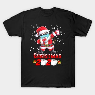 Christmas 2020 Toilet Paper Santa Claus Face Mask Quarantine T-Shirt